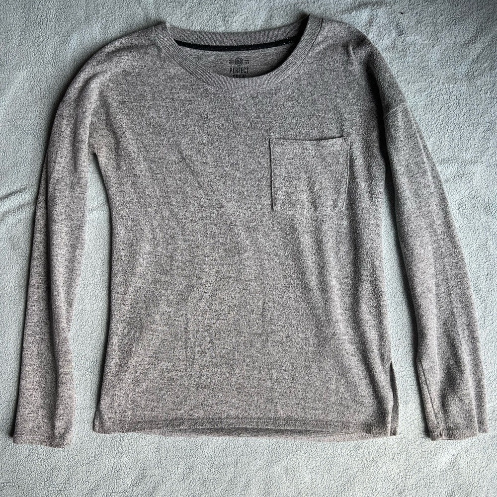 soft grey crewneck sweater